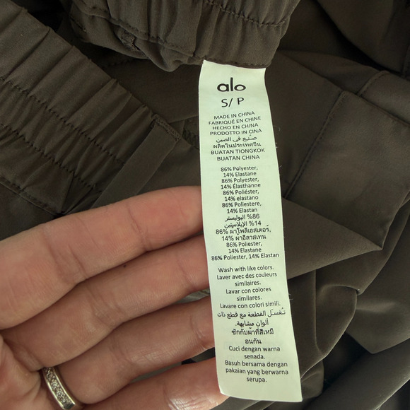 Alo Pursuit Trouser Women Small Brown Espresso Wide Leg High Waist Pleated Pants - Picture 8 of 12